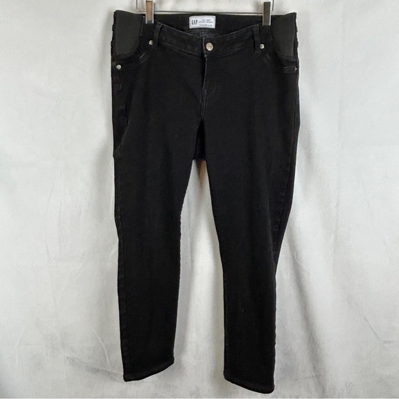 GAP Maternity Vintage Slim Black Jeans Side Inset Panel Size 12/31 reg‎ - Picture 3 of 8